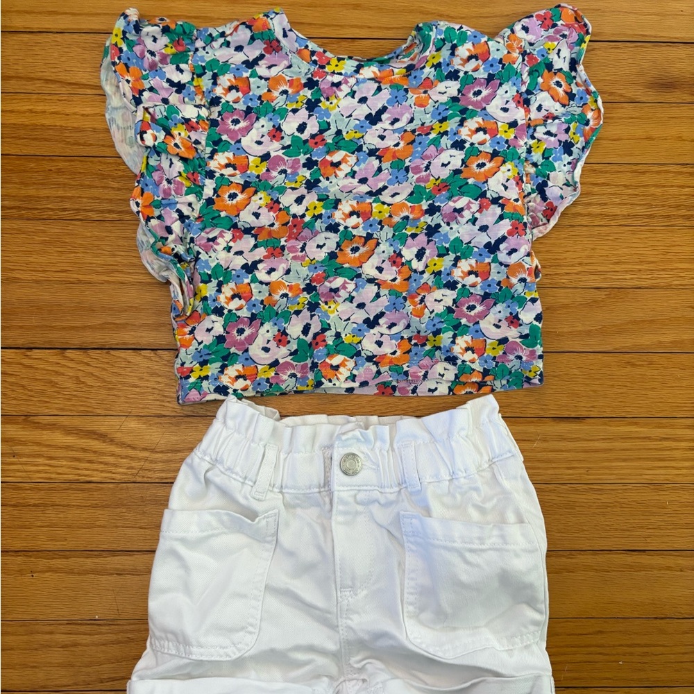 Gap kids 2pc Floral shirt and short Set 2T